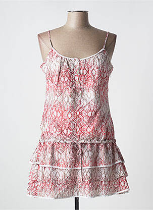 Rochie scurtă croială fluidă fără mâneci roz R 867 femeie