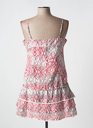 Rochie scurtă croială fluidă fără mâneci roz R 867 femeie