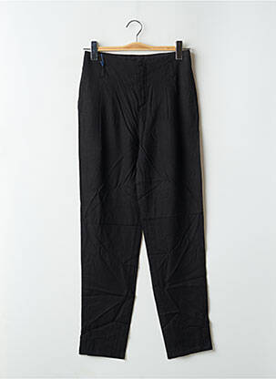 Pantalon drept țesătură poplin talie înaltă negru LEON & HARPER femeie