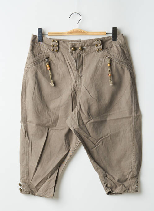 Pantalon trei sferturi maro ICHI femeie