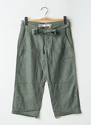 Pantalon trei sferturi croială dreaptă verde ONLY femeie