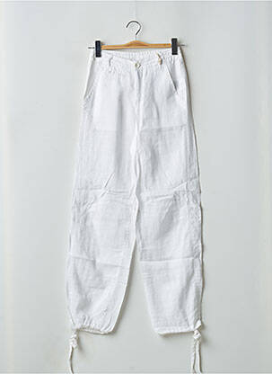 Pantalon drept țesătură crep mărime normală alb RWD femeie