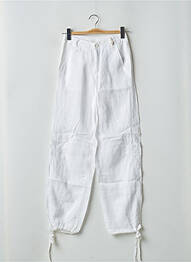Pantalon drept țesătură crep mărime normală alb RWD femeie