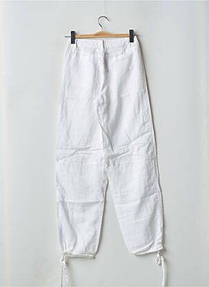 Pantalon drept țesătură crep mărime normală alb RWD femeie