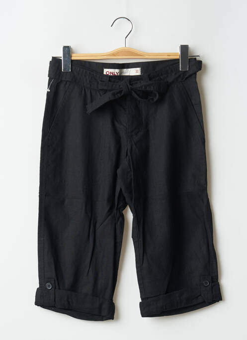 Pantalon trei sferturi croială dreaptă negru ONLY femme