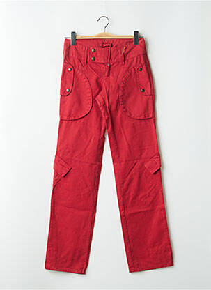 Pantalon cargo croială dreaptă talie joasă roșu BE YOU K femeie