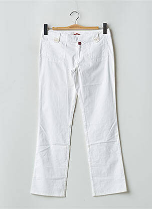 Pantalon drept țesătură poplin talie joasă alb BE YOU K femeie