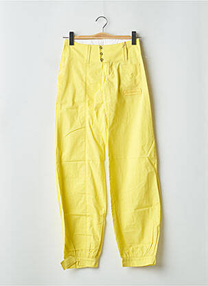 Pantalon drept țesătură poplin talie joasă galben BE YOU K femeie