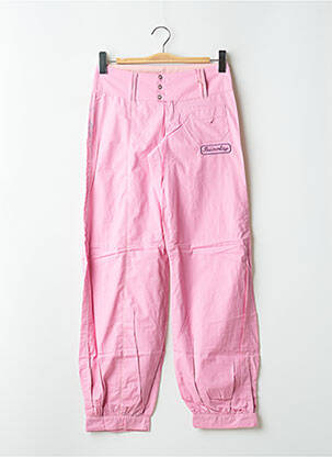 Pantalon drept țesătură poplin talie joasă roz BE YOU K femeie
