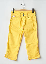 Pantalon trei sferturi croială dreaptă talie joasă galben CIMARRON femeie