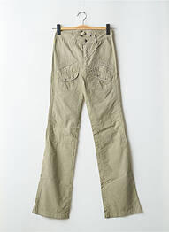 Pantalon drept țesătură poplin talie joasă verde SCHOOL RAG femeie
