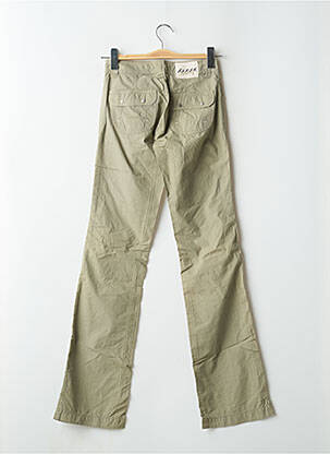 Pantalon drept țesătură poplin talie joasă verde SCHOOL RAG femeie