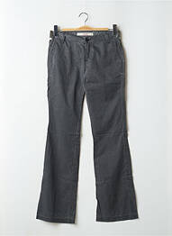 Pantalon drept țesătură poplin talie joasă gri SCHOOL RAG femme