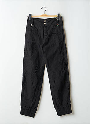 Pantalon drept țesătură poplin talie joasă negru SCHOOL RAG femeie