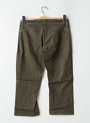 Pantalon trei sferturi țesătură poplin mărime normală verde TEDDY SMITH femeie