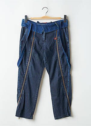 Pantalon trei sferturi talie joasă talie joasă albastru BE YOU K femeie