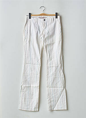 Pantalon chino țesătură poplin mărime normală alb FREEMAN T.PORTER femeie
