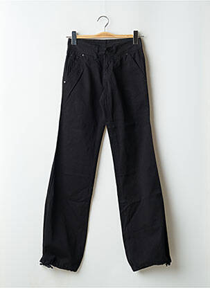 Pantalon drept țesătură poplin talie joasă negru LOIS femeie