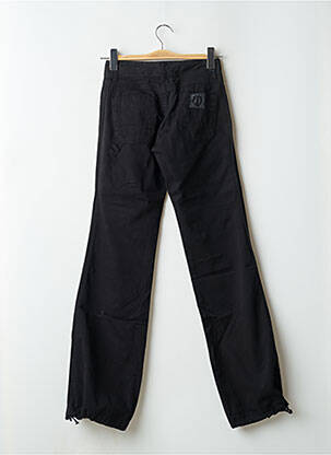 Pantalon drept țesătură poplin talie joasă negru LOIS femeie