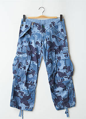 Pantalon larg țesătură poplin talie joasă albastru LOIS femeie