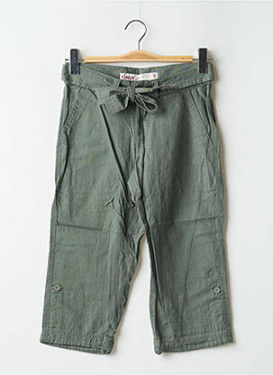 Pantalon trei sferturi croială dreaptă mărime normală verde ONLY femeie