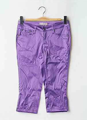 Pantalon trei sferturi talie joasă talie joasă violet ICHI femeie