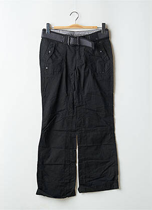 Pantalon drept închidere cu fermoar sub clapetă cu nasturi talie joasă negru ESPRIT femeie