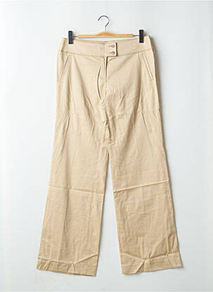 Pantalon larg țesătură poplin talie joasă bej ESPRIT femeie
