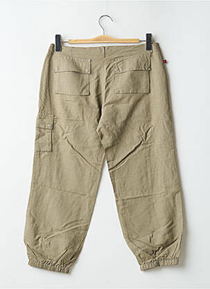 Pantalon trei sferturi talie joasă talie joasă verde SESSUN femeie