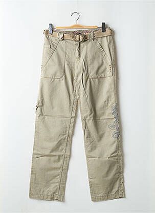 Pantalon cargo croială dreaptă talie joasă verde DN 67 femeie