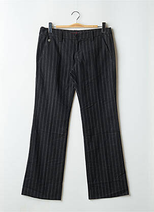 Pantalon larg închidere cu fermoar sub clapetă cu nasturi talie joasă negru FREEMAN T.PORTER femeie
