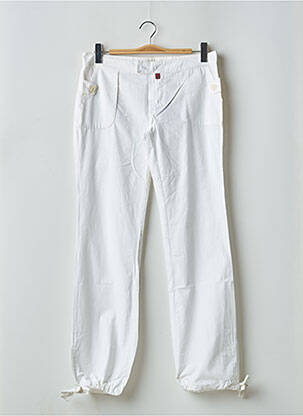 Pantalon drept închidere cu fermoar sub clapetă cu cârlig alb BE YOU K femeie