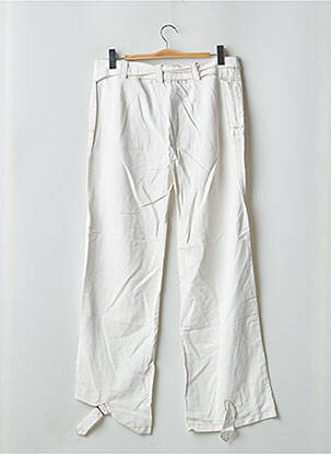 Pantalon drept țesătură poplin talie joasă alb SCHOOL RAG femeie