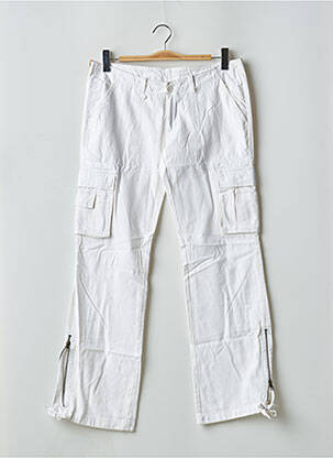 Pantalon cargo croială dreaptă talie joasă alb TEDDY SMITH femeie