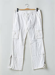 Pantalon cargo croială dreaptă talie joasă alb TEDDY SMITH femeie