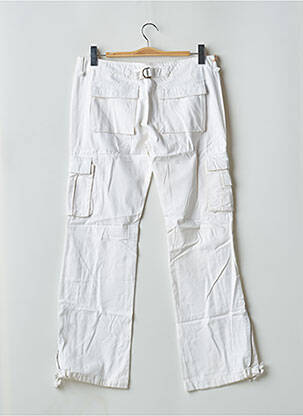 Pantalon cargo croială dreaptă talie joasă alb TEDDY SMITH femeie