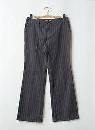 Pantalon drept țesătură poplin talie joasă gri TEDDY SMITH femeie