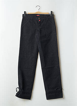Pantalon drept închidere cu fermoar sub clapetă cu nasturi talie joasă negru BE YOU K femeie
