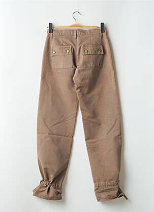 Pantalon drept închidere cu fermoar sub clapetă cu nasturi talie joasă bej BE YOU K femeie