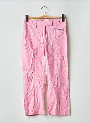 Pantalon trei sferturi croială dreaptă talie joasă roz BE YOU K femeie