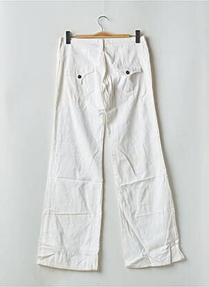 Pantalon drept țesătură poplin talie joasă alb CIMARRON femeie