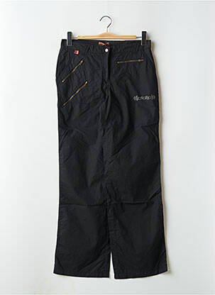 Pantalon drept țesătură poplin talie joasă negru DDP femeie