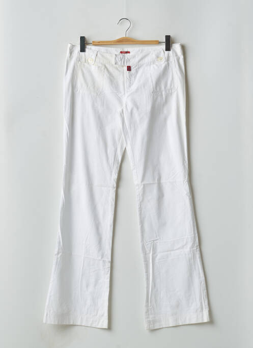 Pantalon evazat închidere cu fermoar sub clapetă cu cârlig talie joasă alb BE YOU K femme