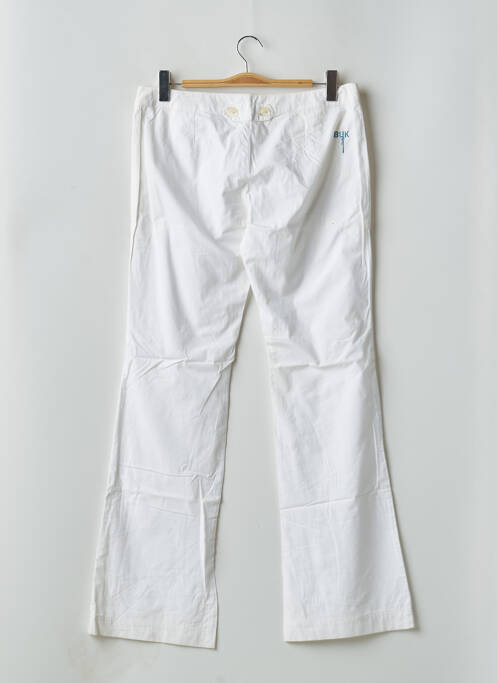 Pantalon evazat închidere cu fermoar sub clapetă cu cârlig talie joasă alb BE YOU K femme