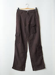 Pantalon cargo croială dreaptă talie joasă maro SCHOOL RAG femme
