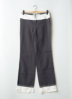 Pantalon drept țesătură poplin talie joasă gri SCHOOL RAG femeie