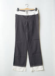 Pantalon drept țesătură poplin talie joasă gri SCHOOL RAG femeie