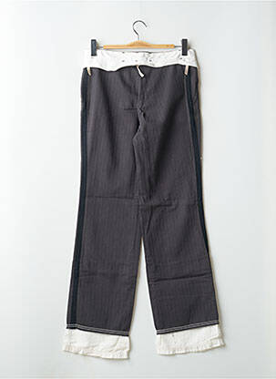 Pantalon drept țesătură poplin talie joasă gri SCHOOL RAG femeie