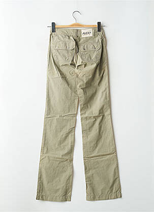 Pantalon drept țesătură poplin talie joasă verde SCHOOL RAG femeie