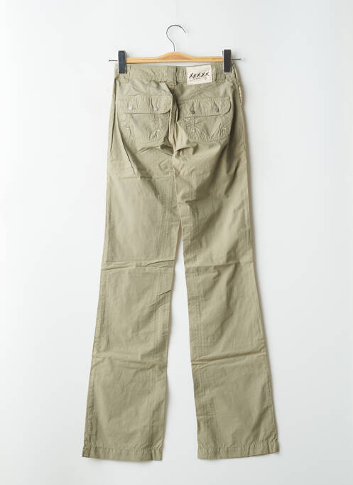 Pantalon drept țesătură poplin talie joasă verde SCHOOL RAG femme